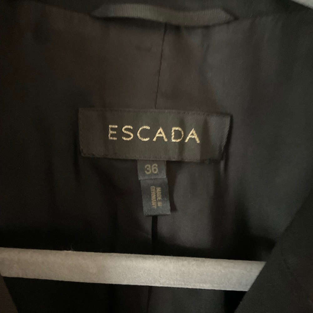 Escada Black Wool Blend Blazer Jacket Size 36 Made in Germany - Picture 2 of 9